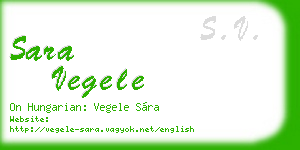 sara vegele business card